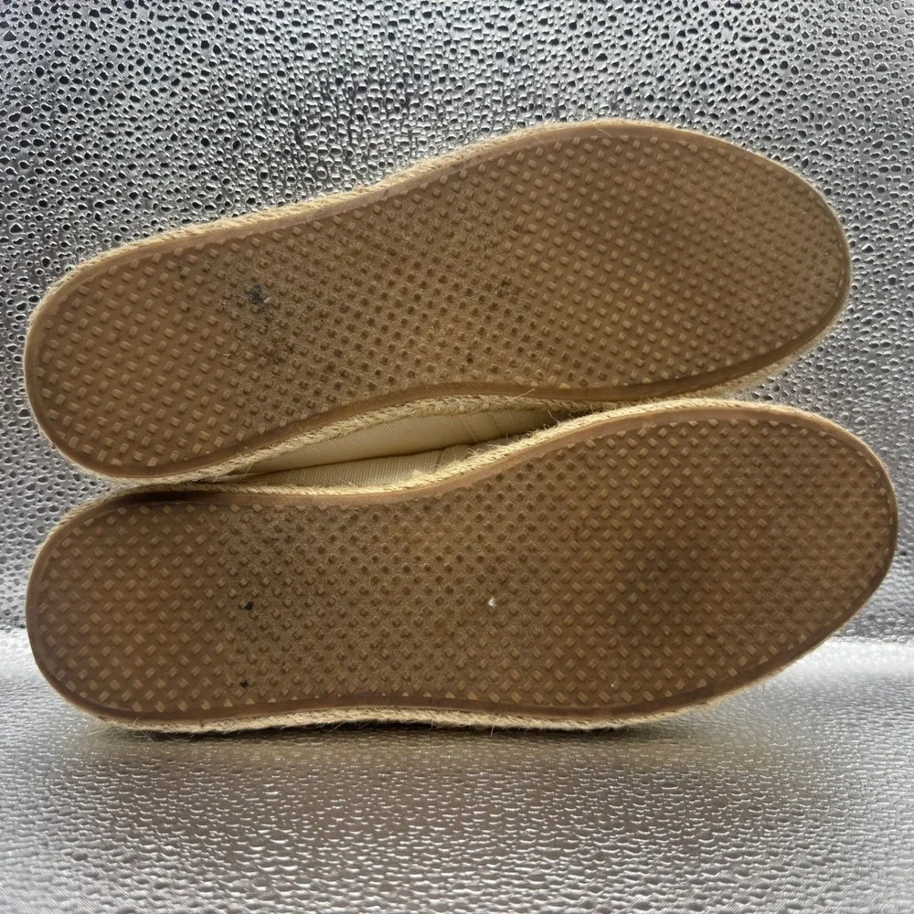Size 8.5 TOMS Alpargata Espadrille Women Cream Canvas Slip On Flats 10017850